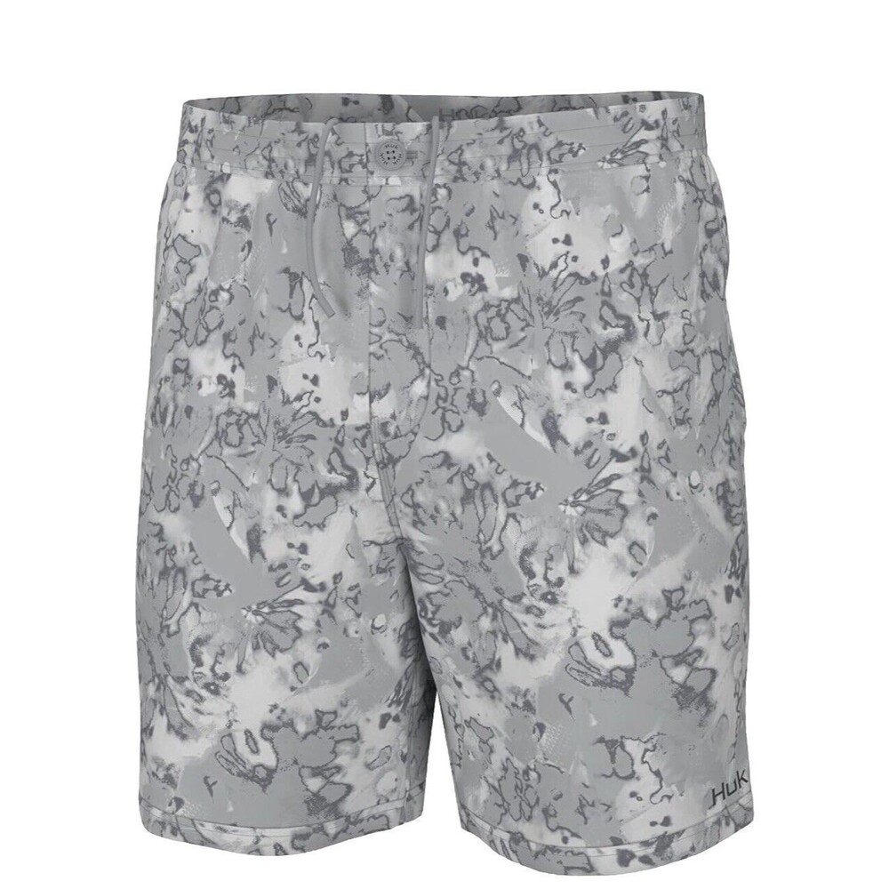 HUK Men's Pursuit Pattern‎ Boardshorts Harbor Quick-Dry Swimsuit Size 32 New
